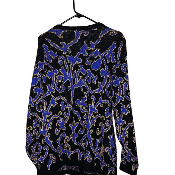 Vintage Counterparts Black & Purple Funky Button Front Cardigan Size Large - Picture 2 of 9